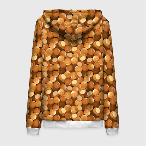 Мужская толстовка на молнии Орехи Фундук / 3D-Белый – фото 2