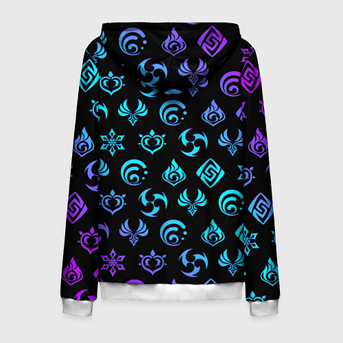 Мужская толстовка на молнии NEON SYMBOL HERO GENSHIN IMPACT / 3D-Белый – фото 2