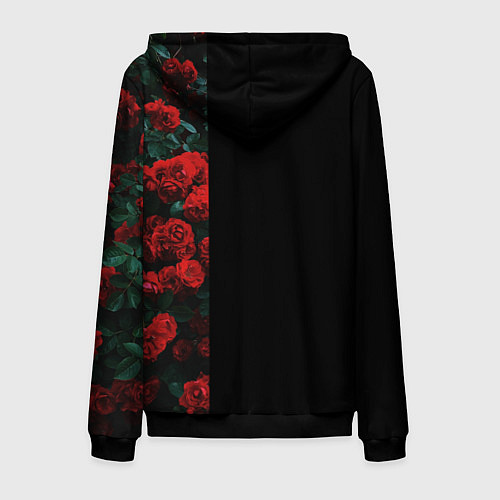 Мужская толстовка на молнии РОЗЫ 11 / 3D-Черный – фото 2