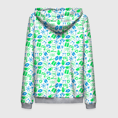 Мужская толстовка на молнии Праздник 23 Февраля / 3D-Меланж – фото 2
