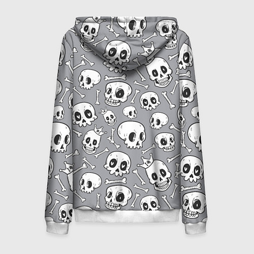 Мужская толстовка на молнии Skulls & bones / 3D-Белый – фото 2