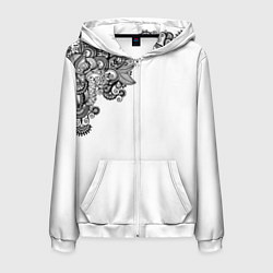 Мужская толстовка на молнии Черно Белые КруЖева