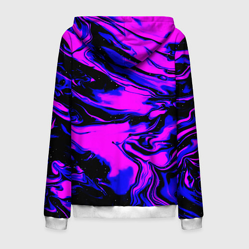 Мужская толстовка на молнии НЕОНОВЫЕ РАЗВОДЫ КРАСОК / 3D-Белый – фото 2