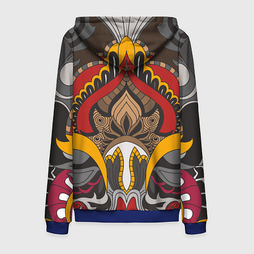 Мужская толстовка на молнии Этника Волк Узоры / 3D-Синий – фото 2