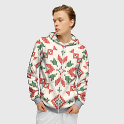 Толстовка 3D на молнии мужская Узорные Узоры, цвет: 3D-меланж — фото 2
