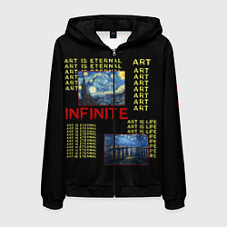 Толстовка 3D на молнии мужская Ван Гог Infinite, цвет: 3D-черный