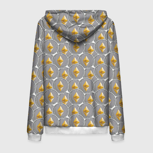 Мужская толстовка на молнии Ethereum Эфириум / 3D-Белый – фото 2