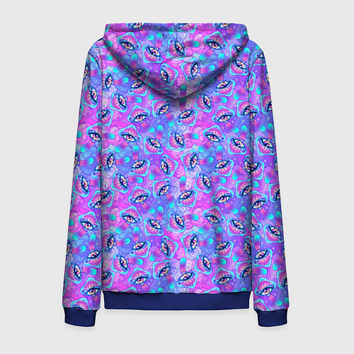 Мужская толстовка на молнии Магические Грибы / 3D-Синий – фото 2