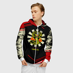 Толстовка 3D на молнии мужская Кобра Кай Сериал Нетфликс Гранж, цвет: 3D-белый — фото 2