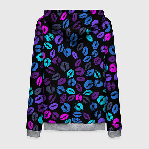 Мужская толстовка на молнии Неоновые поцелуи / 3D-Меланж – фото 2
