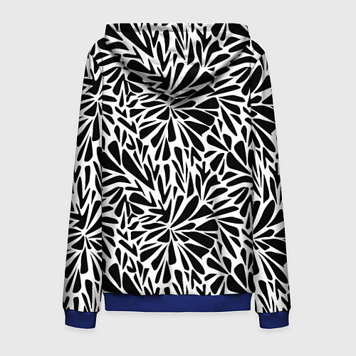 Мужская толстовка на молнии Черно белый абстрактный узор / 3D-Синий – фото 2