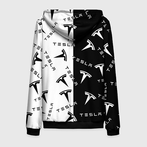 Мужская толстовка на молнии Tesla Black & White / 3D-Черный – фото 2