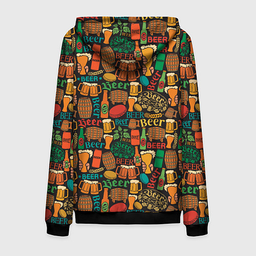 Мужская толстовка на молнии Пиво Beer / 3D-Черный – фото 2