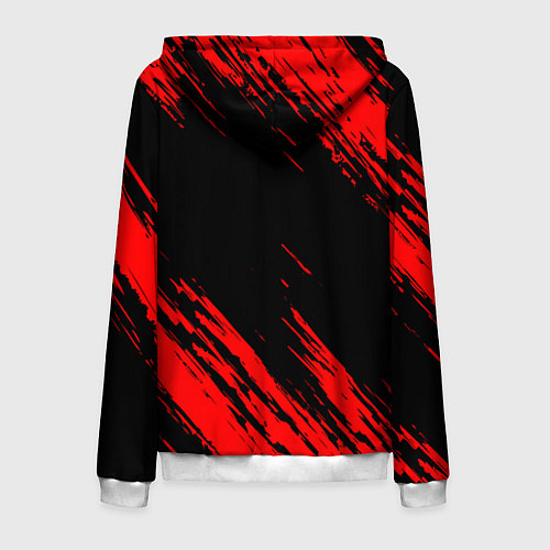 Мужская толстовка на молнии Mitsubishi Texture Red / 3D-Белый – фото 2