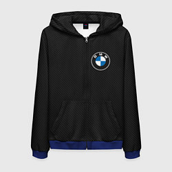 Мужская толстовка на молнии BMW LOGO CARBON ЧЕРНЫЙ КАРБОН