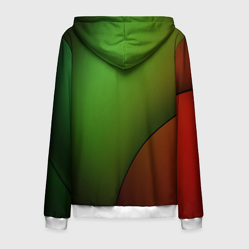 Мужская толстовка на молнии 3х-цветная спираль / 3D-Белый – фото 2