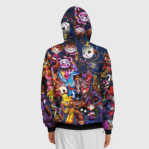 Мужская толстовка на молнии Cute Fnaf Pattern / 3D-Черный – фото 4