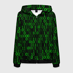 Толстовка 3D на молнии мужская Бинарный Код Binary Code, цвет: 3D-черный