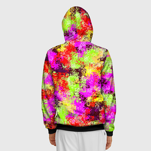 Мужская толстовка на молнии Пиксельный камуфляж Диско / 3D-Черный – фото 4