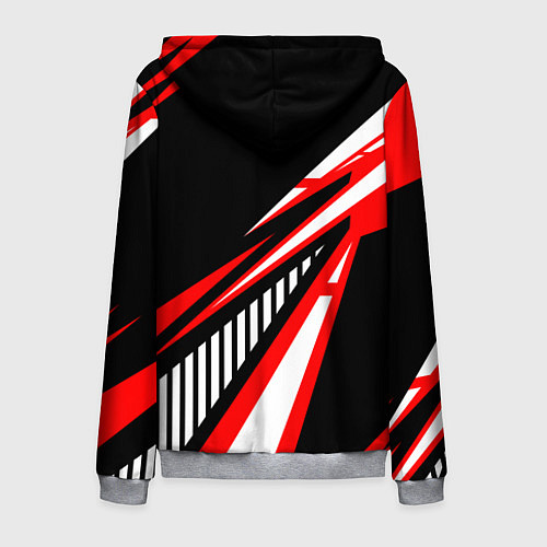 Мужская толстовка на молнии ТЕСЛА - RED SPORT / 3D-Меланж – фото 2
