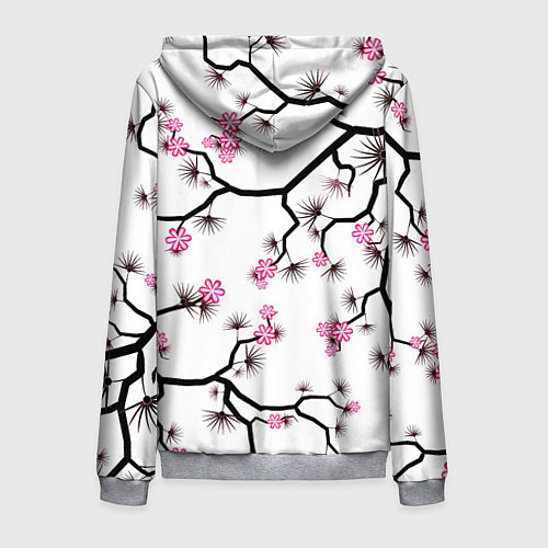 Мужская толстовка на молнии Цветущий шиповник / 3D-Меланж – фото 2