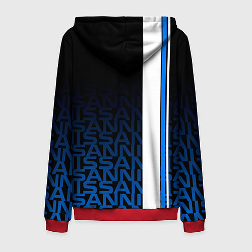 Мужская толстовка на молнии Ниссан Паттерн / 3D-Красный – фото 2