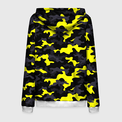 Мужская толстовка на молнии Black Camo / 3D-Белый – фото 2