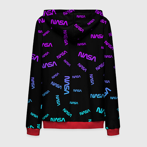 Мужская толстовка на молнии NASA NEON PATTERN / 3D-Красный – фото 2