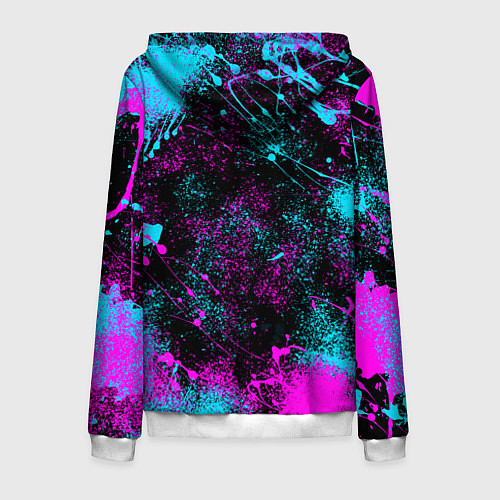 Мужская толстовка на молнии ГЛАЗА АКАЗЫ ГЛИТЧ / 3D-Белый – фото 2