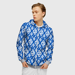 Толстовка 3D на молнии мужская Blue Pattern Dope Camo Dope Street Market, цвет: 3D-меланж — фото 2