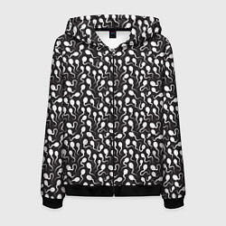 Толстовка 3D на молнии мужская Головастики, цвет: 3D-черный