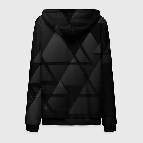 Мужская толстовка на молнии Mitsubishi Геометрия треугольники / 3D-Черный – фото 2