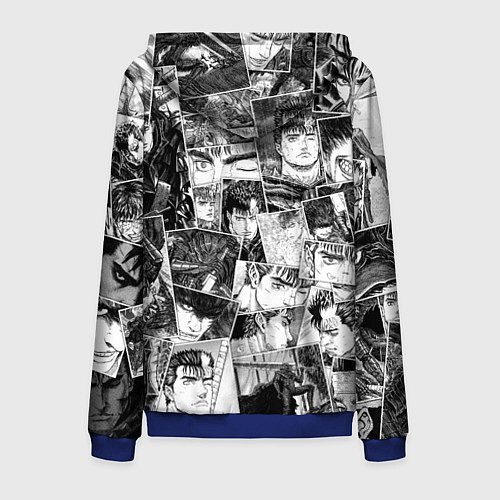 Мужская толстовка на молнии Berserk pattern / 3D-Синий – фото 2
