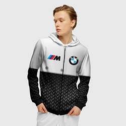 Толстовка 3D на молнии мужская BMW БМВ СТАЛЬ, цвет: 3D-черный — фото 2