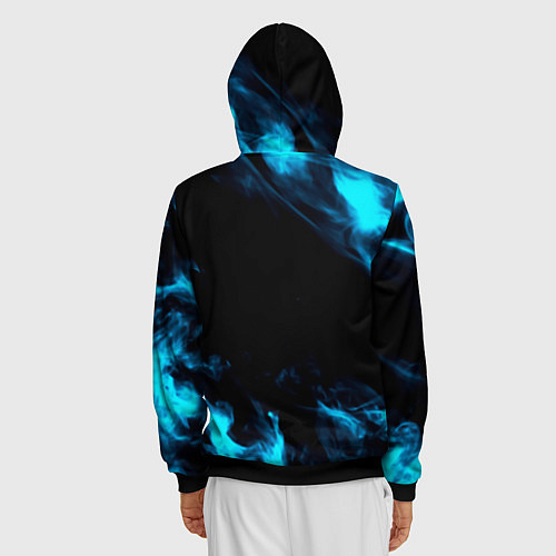 Мужская толстовка на молнии Kamisato Ayato Камисато Аято / 3D-Черный – фото 4