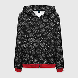 Толстовка 3D на молнии мужская I Hate Myself Dead Inside, цвет: 3D-красный