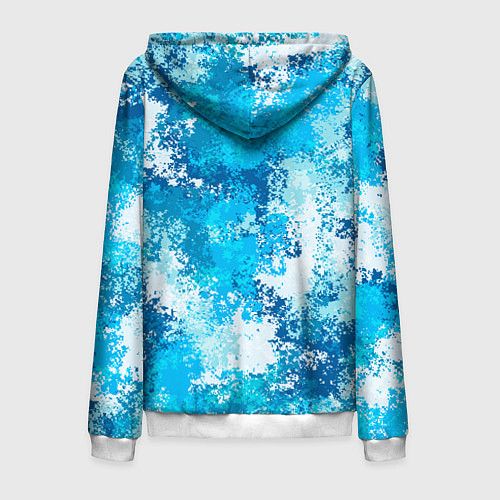 Мужская толстовка на молнии Спортивный камуфляж Пикси - Лагуна / 3D-Белый – фото 2