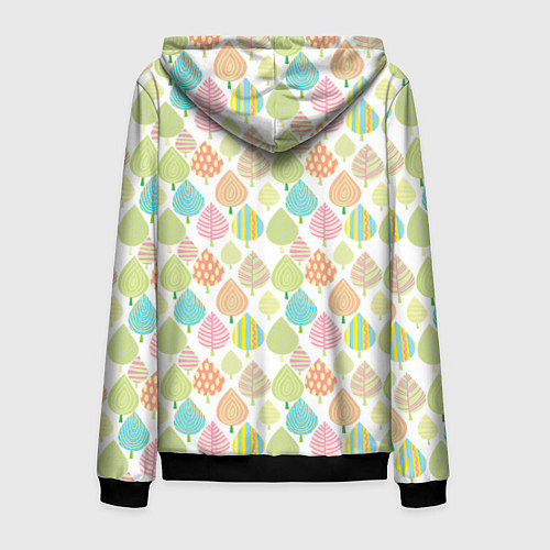 Мужская толстовка на молнии Яркие деревья / 3D-Черный – фото 2