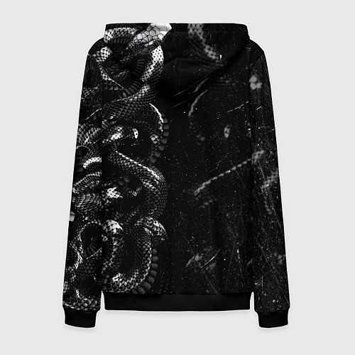 Мужская толстовка на молнии Змеиный Паттерн Snake Black / 3D-Черный – фото 2