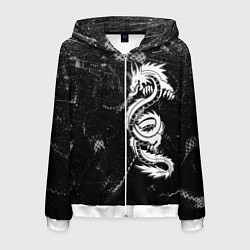 Мужская толстовка на молнии Китайский Дракон Чб Dragon Snake