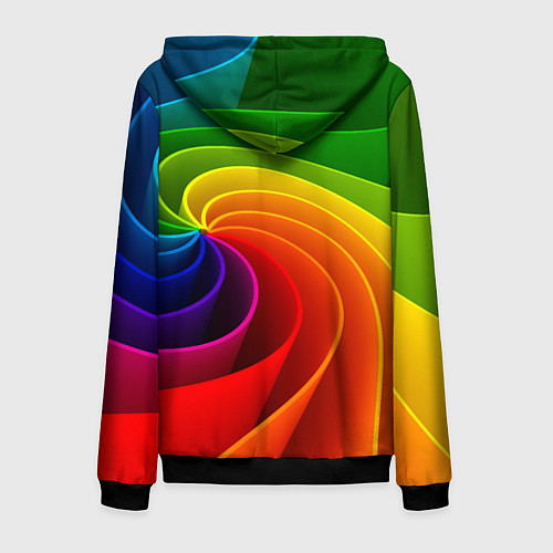 Мужская толстовка на молнии Спираль Модный узор 2023 Неон / 3D-Черный – фото 2
