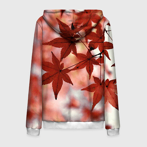 Мужская толстовка на молнии Кадзуха и кленовые листья / 3D-Белый – фото 2