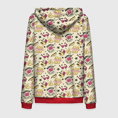 Мужская толстовка на молнии КРУТОЙ БАТЯ / 3D-Красный – фото 2