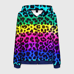 Мужская толстовка на молнии Leopard Pattern Neon