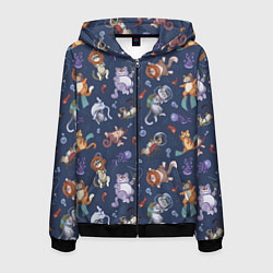 Толстовка 3D на молнии мужская Морские Котики: Цветное, цвет: 3D-черный