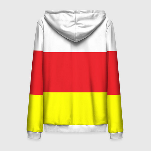 Мужская толстовка на молнии СЕВЕРНАЯ ОСЕТИЯ РЕСПУБЛИКА / 3D-Белый – фото 2