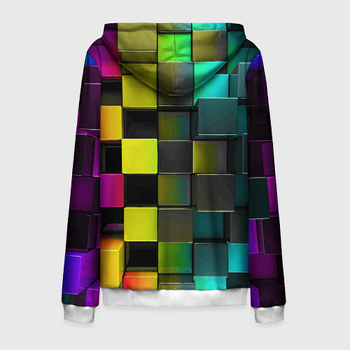 Мужская толстовка на молнии Colored Geometric 3D pattern / 3D-Белый – фото 2