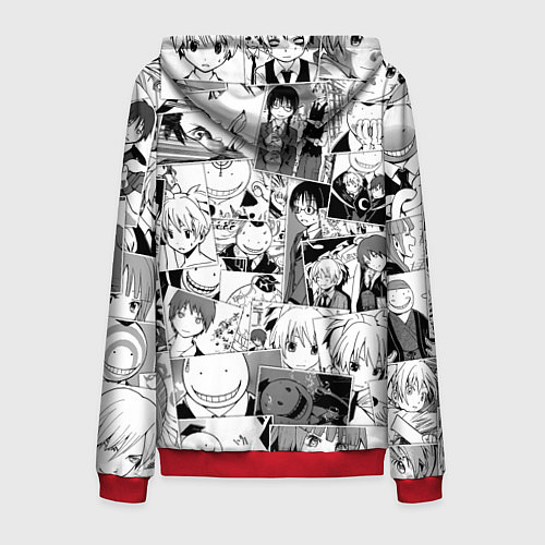 Мужская толстовка на молнии Ansatsu kyoshitsu pattern / 3D-Красный – фото 2
