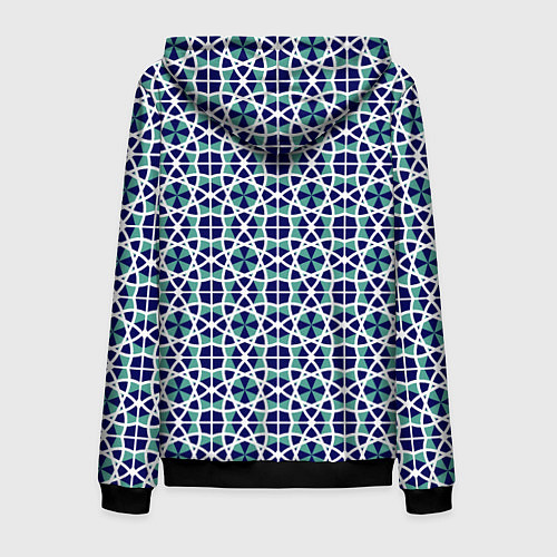 Мужская толстовка на молнии ЛИНИИ ПАТТЕРН ГЕОМЕТРИЧЕСКИЙ / 3D-Черный – фото 2