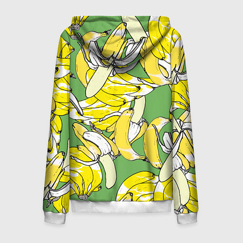 Мужская толстовка на молнии Banana pattern Summer Food / 3D-Белый – фото 2